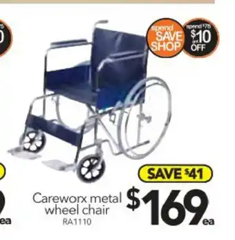 Cheap as Chips Careworx Metal Wheel Chair - RA1110 offer