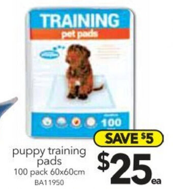 Cheap as Chips Puppy Training Pads 100 Pack 60x60cm offer