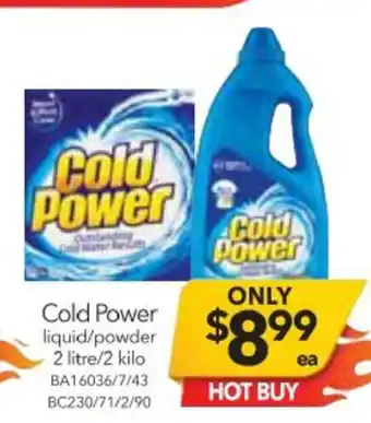 Cheap as Chips Cold Power Liquid / Powder 2 Litre / 2 Kilo offer