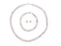 Shiels Pink Freshwater Pearl Set with Sterling Silver Clasp offer