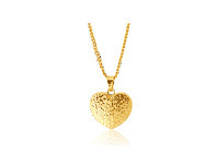 Shiels 9ct Yellow Gold Diamond Cut Heart Pendant offer