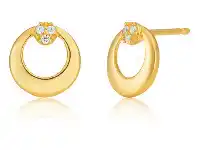 Shiels 9ct Gold Filled Cubic Zirconia Round Circle Stud Earrings offer