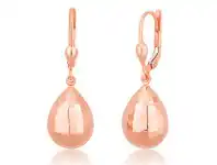 Shiels 9ct Rose Gold Diamond-Cut Hook Tear Drop Earrings 9R offer