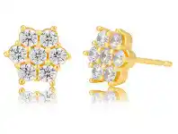Shiels 9ct Gold Filled Cubic Zirconia Flower Shape Stud Earrings offer