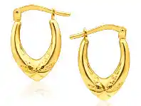 Shiels 9ct Yellow Gold Silver Filled Polished V Shape Hoop Earrings offer