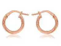 Shiels 9ct Rose Gold Silver Filled Twist Hoop Earrings in 10mm offer