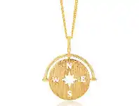 Shiels 9ct Yellow Gold Spinning Compass Pendant offer