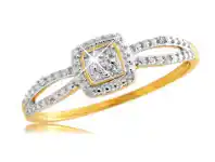 Shiels 9ct Yellow Gold Diamond Ring Set with 13 Stunning Brilliant Diamonds offer
