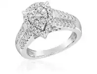 Shiels 9ct White Gold 1 Carat Pear Shape Diamond Ring offer
