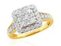 Shiels 9ct Yellow Gold Diamond Ring Set with 37 Brilliant Cut Diamonds offer