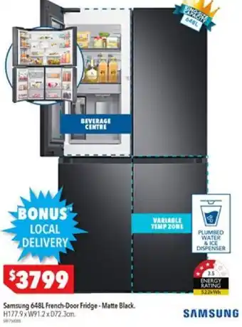 Harvey Norman Samsung 648L French-Door Fridge - Matte Black offer