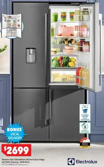 Harvey Norman Electrolux 562L UltimateTaste 700 French-Door Fridge with Water Dispenser - Matte Black offer