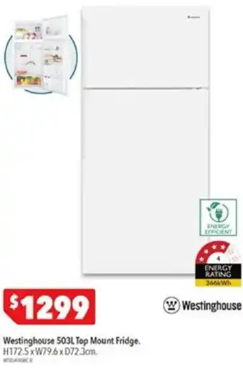Harvey Norman Westinghouse 503L Top Mount Fridge offer