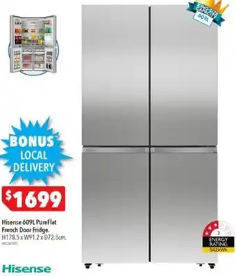 Harvey Norman Hisense 609L Pure Flat French Door Fridge offer