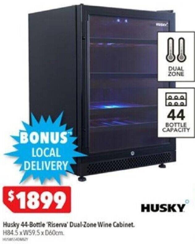 Husky 44Bottle 'Riserva DualZone Wine offer at Harvey Norman