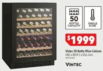 Harvey Norman Vintec 50-Bottle Wine Cabinet offer