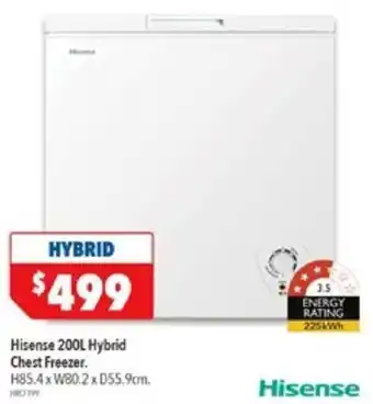 Harvey Norman Hisense 200L Hybrid Chest Freezer offer