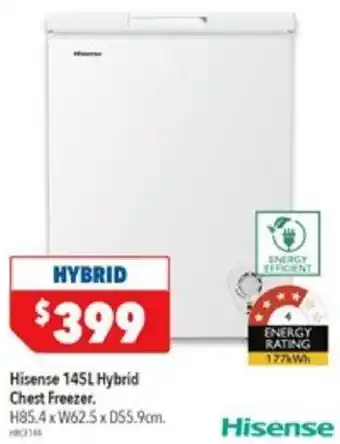 Harvey Norman Hisense 145L Hybrid Chest Freezer offer