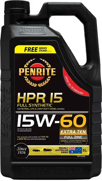 Penrite hpr15 15w60 5l