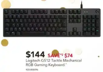 Harvey Norman Logitech G512 Tactile Mechanical RGB Gaming Keyboard offer