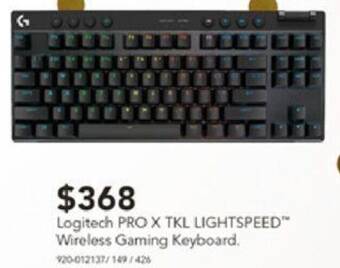 Harvey Norman Logitech PRO X TKL LIGHTSPEED Wireless Gaming Keyboard offer