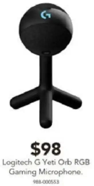 Harvey Norman Logitech G Yeti Orb RGB Gaming Microphone offer