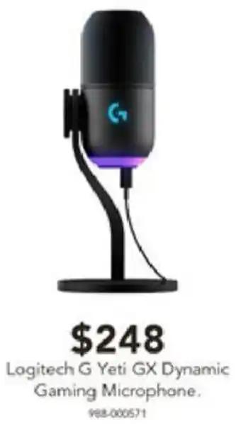 Harvey Norman Logitech G Yeti GX Dynamic Gaming Microphone offer