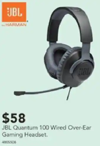 Harvey Norman JBL Quantum 100 Wired Over-Ear Gaming Headset offer