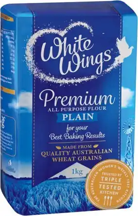 White wings premium plain or self raising flour 1kg