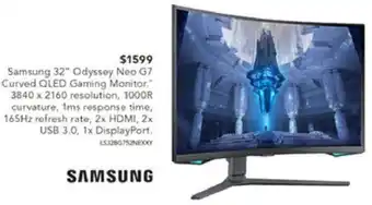 Harvey Norman Samsung 32" Odyssey Neo G7 Curved QLED Gaming Monitor offer