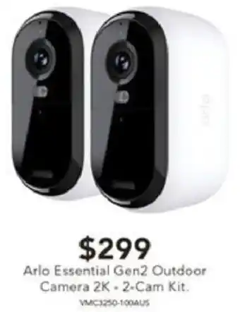 Harvey Norman Arlo Essential Gen2 Outdoor Camera 2K-2-Cam Kit offer