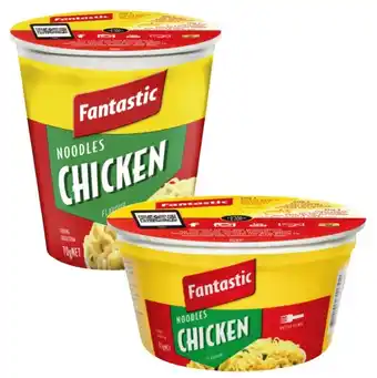 Coles Fantastic noodle cup or bowl 70g-85g offer