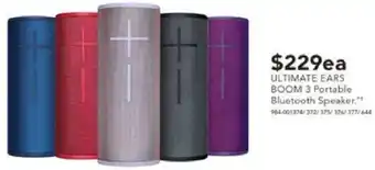 Harvey Norman ULTIMATE EARS BOOM 3 Portable Bluetooth Speaker offer