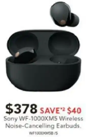 Harvey Norman Sony WF-1000XMS Wireless Noise-Cancelling Earbuds offer