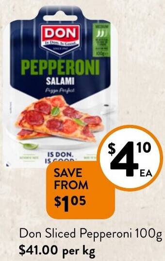 Foodworks Don Sliced Pepperoni 100g offer