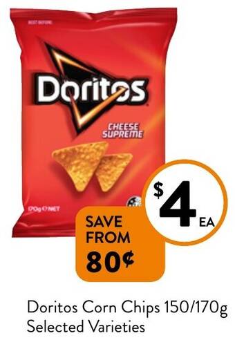 Foodworks Doritos Corn Chips 150/170g offer