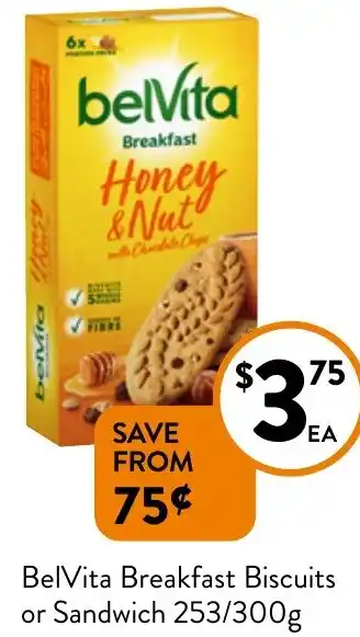 BelVita Breakfast Biscuits or Sandwich 253/300g