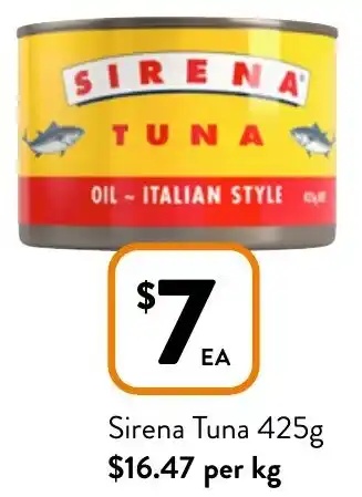 Foodworks Sirena Tuna 425g offer