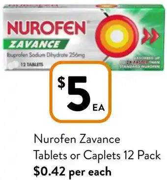 Nurofen Zavance Tablets or Caplets 12 Pack