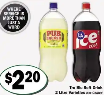 Friendly Grocer Tru Blu Soft Drink 2 Litre offer
