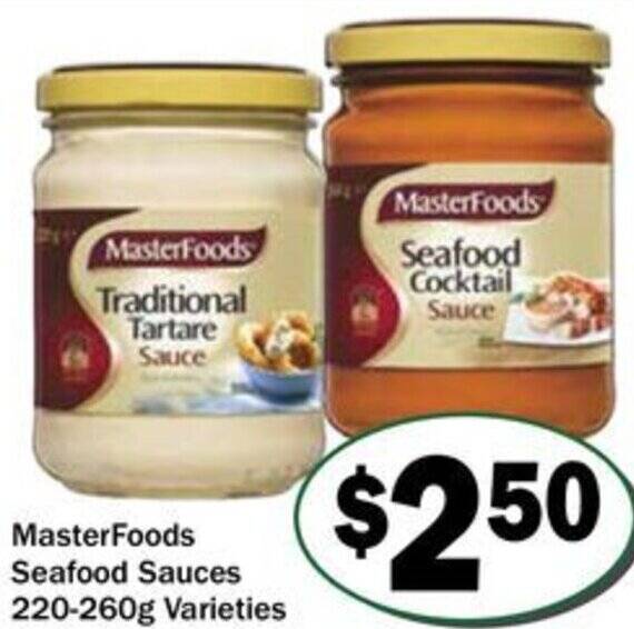 MasterFoods Seafood Sauces 220260g offer at Friendly Grocer