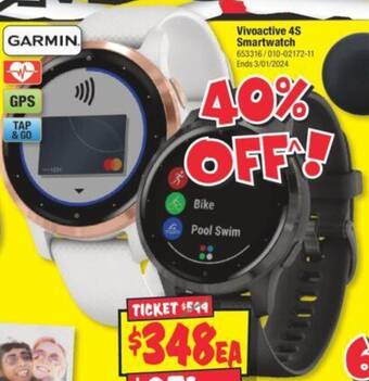 JB Hi-Fi Vivoactive 4S Smartwatch offer