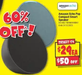 JB Hi-Fi Amazon Echo Pop Compact Smart Speaker offer