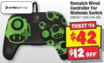 JB Hi-Fi Rematch Wired Controller For Nintendo Switch offer