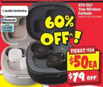 JB Hi-Fi ATH-SQ1 True Wireless Earbuds offer