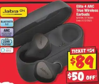 JB Hi-Fi Elite 4 ANC True Wireless Earbuds offer