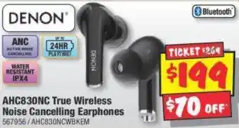 JB Hi-Fi AHC830NC True Wireless Noise Cancelling Earphones offer