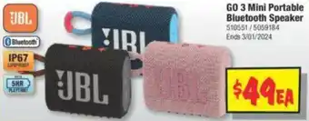 JB Hi-Fi GO 3 Mini Portable Bluetooth Speaker offer