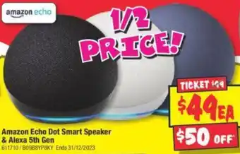 JB Hi-Fi Amazon Echo Dot Smart Speaker & Alexa 5th Gen offer