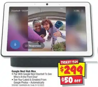 JB Hi-Fi Google Nest Hub Max offer